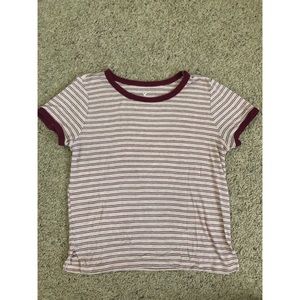 American Eagle Striped Crop Tee